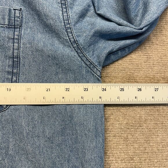 UNC Tar Heels Denim Shirt Men's XL Blue Long Sleeve Button Down Joe College - Picture 10 of 13